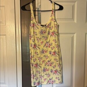 Floral Yellow Sleeveless Dress